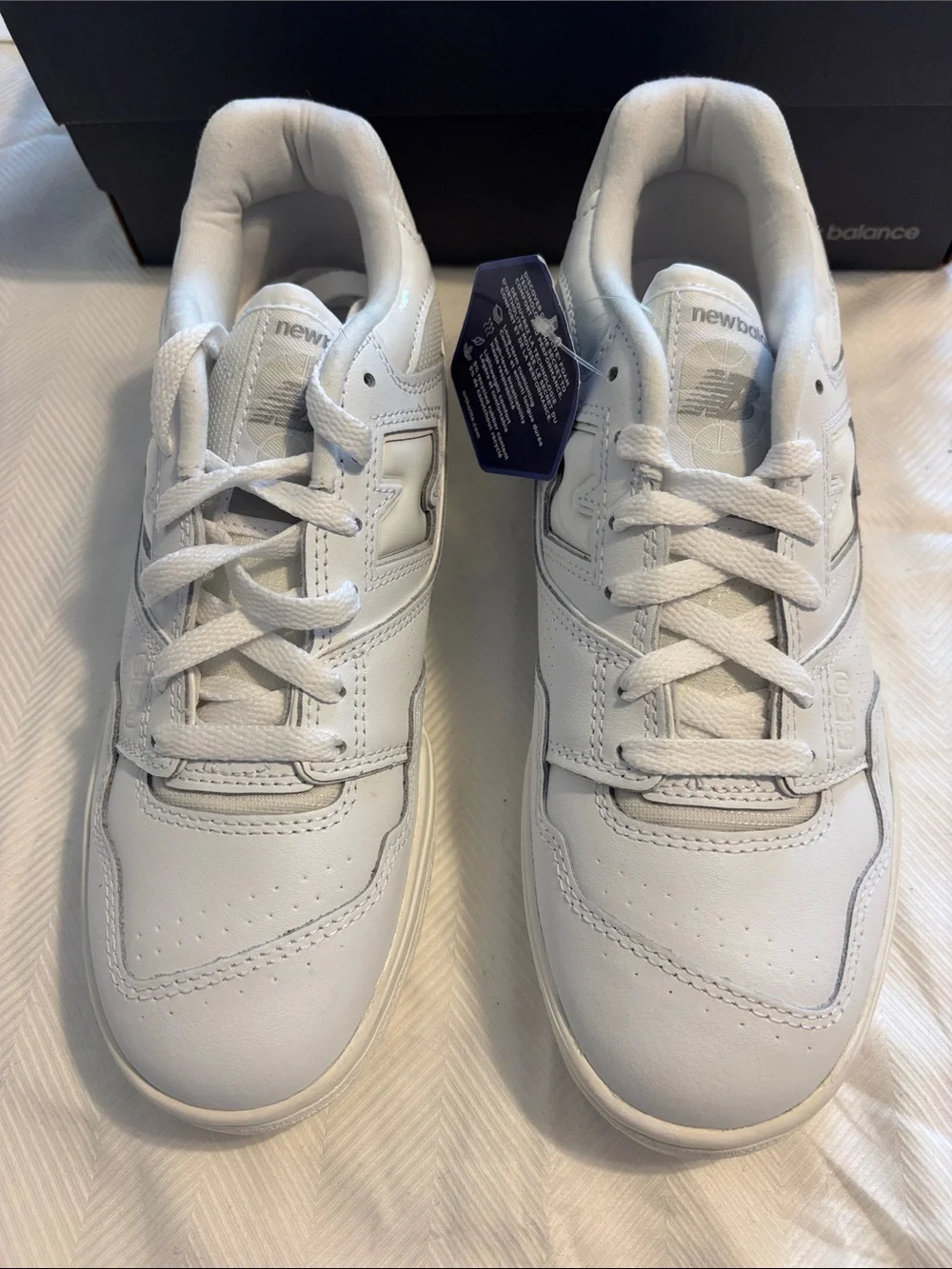 NEW New Balance 550 White Leather Low-Top Sneakers Sz 8